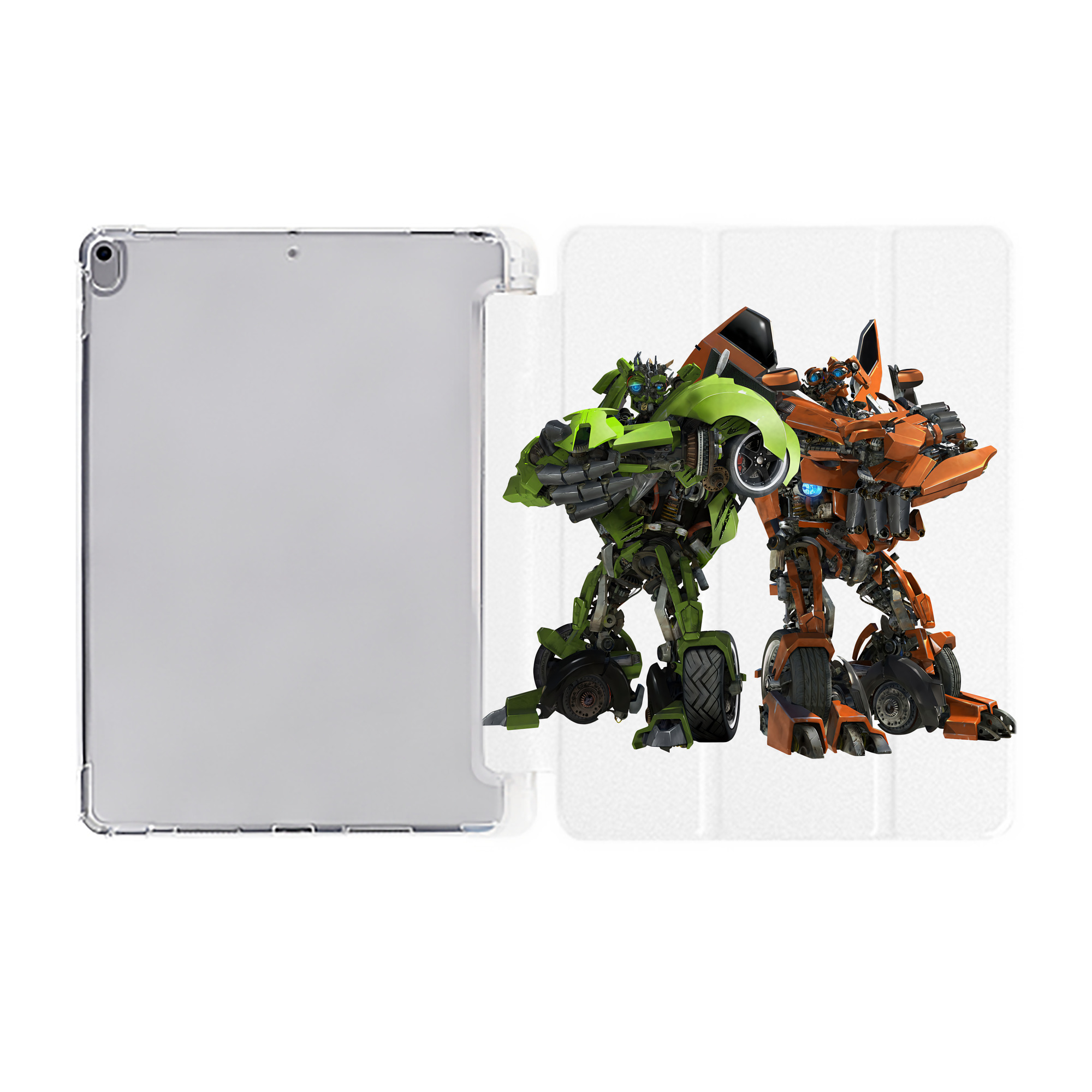 （画像用） Transformers トランスフォーマー IPad ケース ペン収納付き 三つ折りスタンド PUレザー×シリコン 対応機種9.5/10.5/10.9インチ